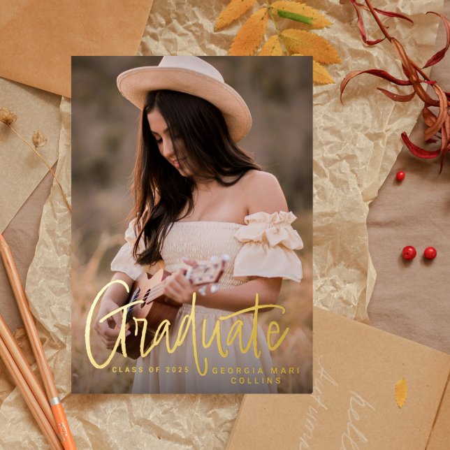 En Aluminium Invitation manuscrite de graduation (Créateur téléchargé)