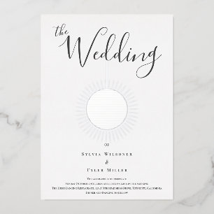 En Aluminium Invitation Mariage à bille Disco Argent