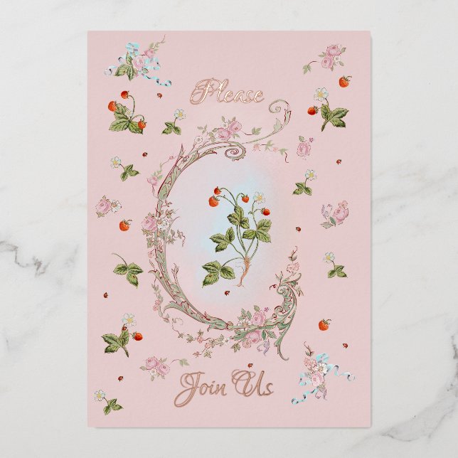 En Aluminium Invitation Marie Antoinette Versailles Baroque (Recto)