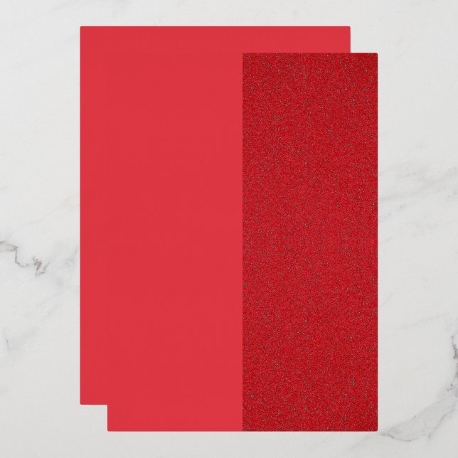 En Aluminium Invitation Moderne avec Feuille Rouge - Design Min (Recto/Verso)