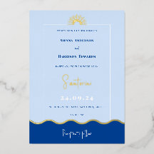 Invitation moderne SIENNA Destination avec feuille
