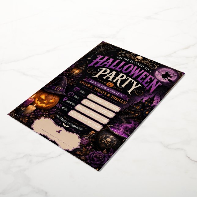 En Aluminium Invitation modifiable pour une fête d'Halloween 20 (Rotation)