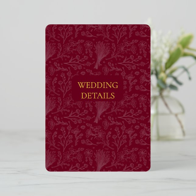 En Aluminium Invitation personnalisable Royal Maroon (Debout devant)
