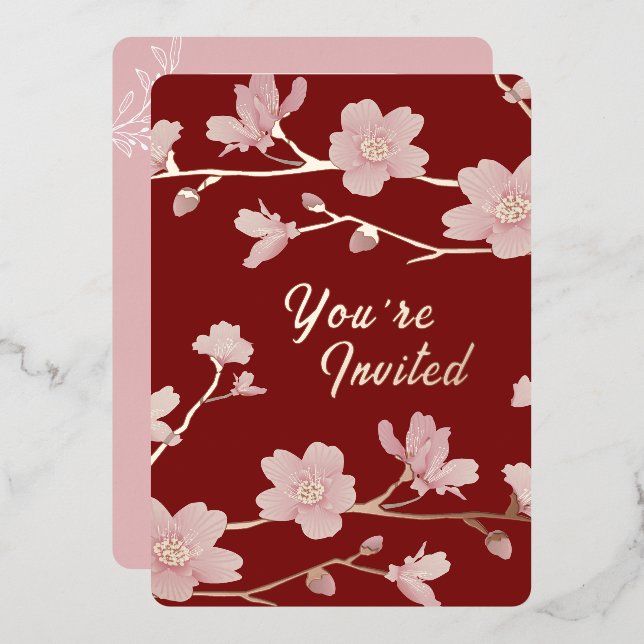 En Aluminium Invitation personnalisée Noël Nouvel An floral pap (Recto/Verso)