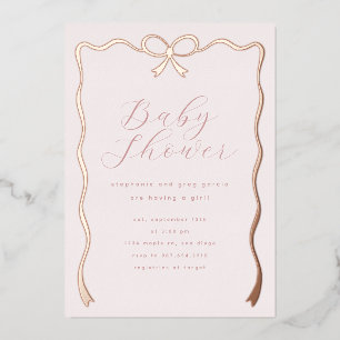 En Aluminium Invitation Pink Blush Bow Foil