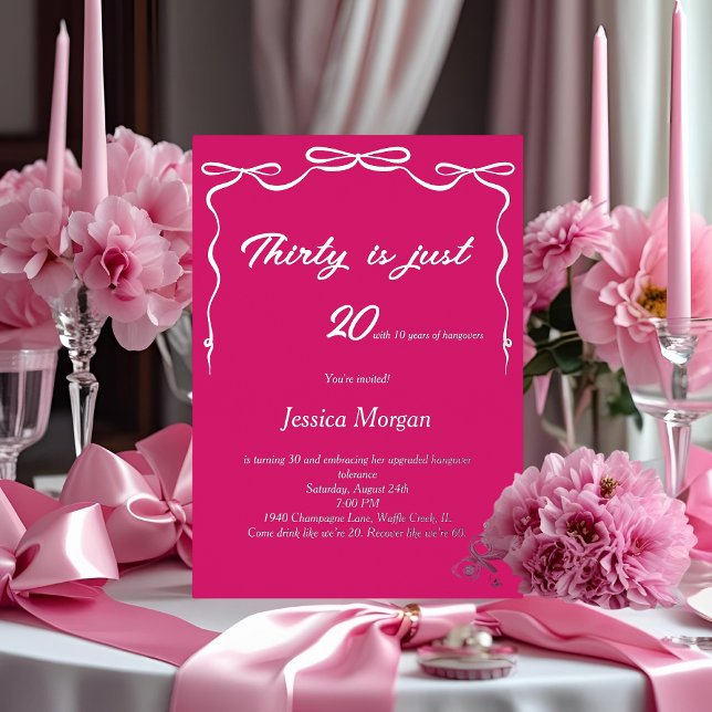 En Aluminium Invitation pour 30e anniversaire Rose et Argent Mo (Créateur téléchargé)