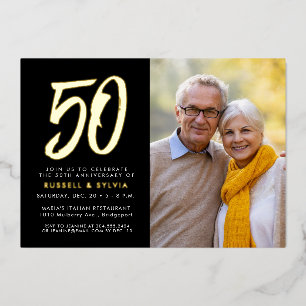 En Aluminium invitation pour la fête du 50e anniversaire une ph