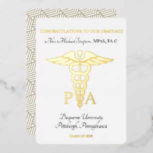 En Aluminium Invitation pour la remise des diplômes d'assistant