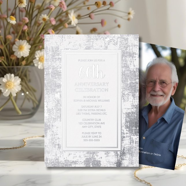 En Aluminium Invitation pour les 60 ans de mariage Diamant (Créateur téléchargé)