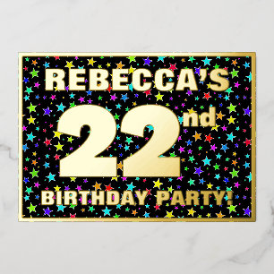 En Aluminium Invitation pour une fête d'anniversaire 22 ans — m