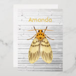 En Aluminium Invitation Rustique Moth Foil<br><div class="desc">Véritable fêtes d'anniversaire de foil invitation personnalisable à vos détails de l'événement.</div>