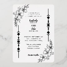 Invitation simple chic Mariage Foil