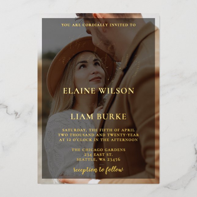 En Aluminium Invitation simple Mariage de superposition photo c (Recto)
