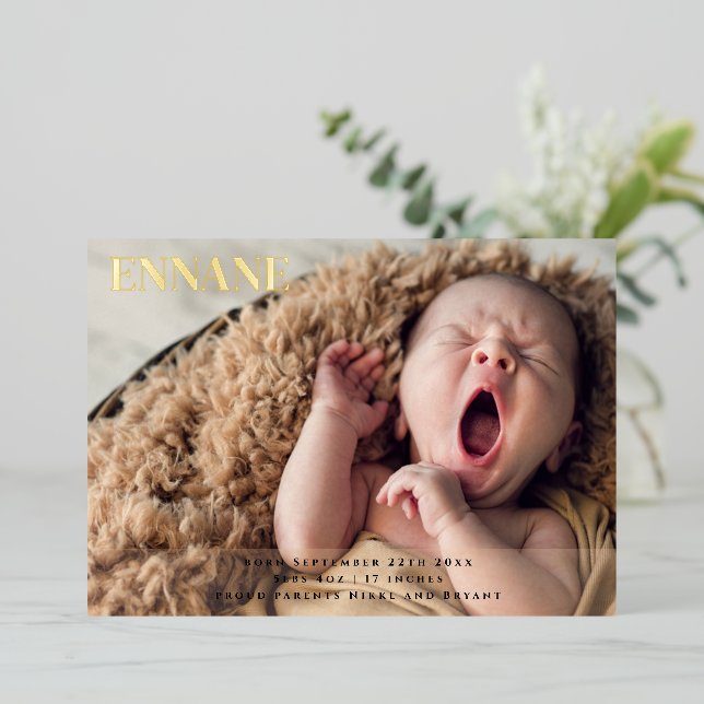 En Aluminium Invitation simple Thanku Foil (Debout devant)
