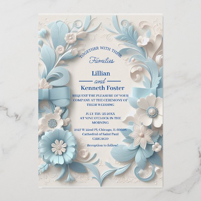 En Aluminium Invitation sous forme de feuille d'aluminium 5" x  (Recto)