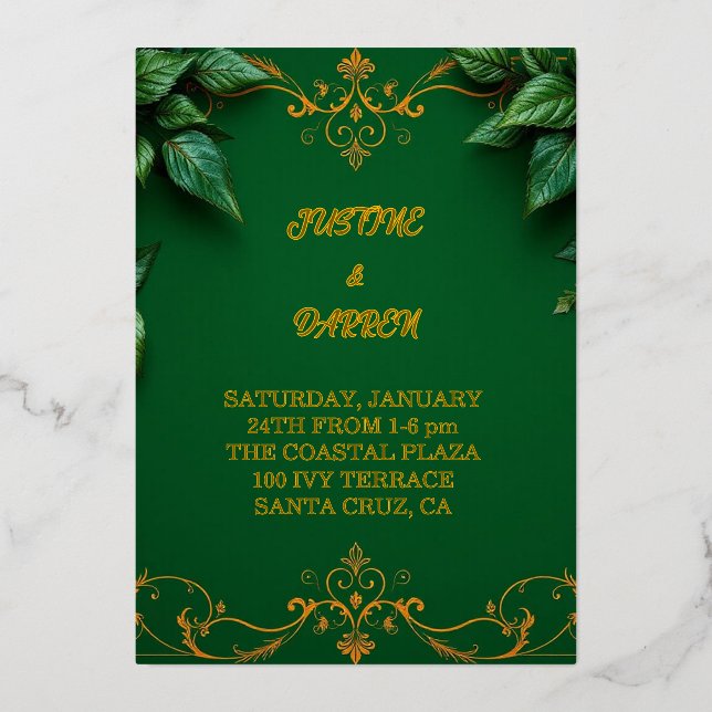 En Aluminium Invitation verte perpétuelle  (Recto)