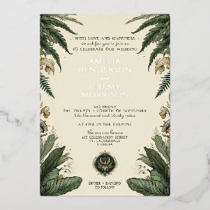 En Aluminium Invitation vintage Enchanted Forest