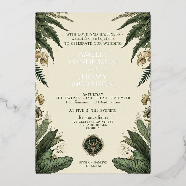 En Aluminium Invitation vintage Enchanted Forest (Recto)
