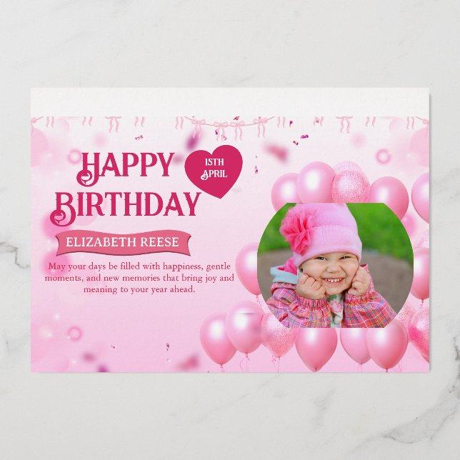 En Aluminium Jump and Play Birthday Invitation Photo Card  (Recto)