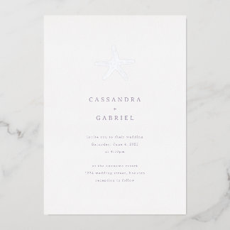 En Aluminium Lihue Mariage Argent Starfish Foil Invitation