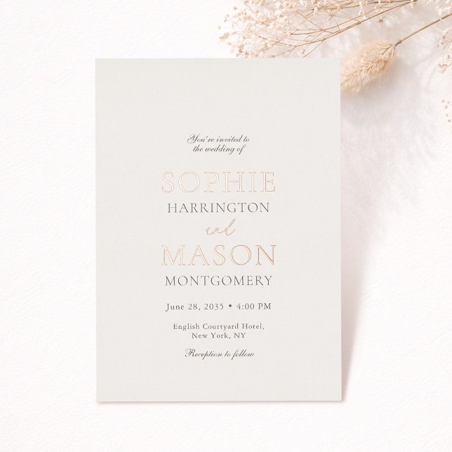 En Aluminium Luxury Champagne Gold Foil Wedding Invitation (Créateur téléchargé)