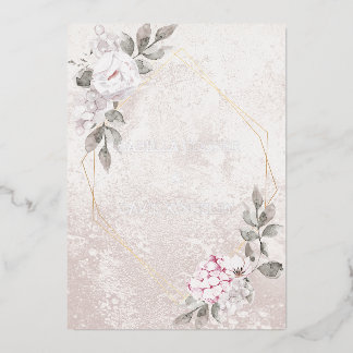En Aluminium Mariage Floral Élégant | Invitation à l'Argenture