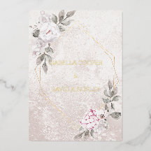 Mariage Floral Élégant | Invitation à l'Argenture