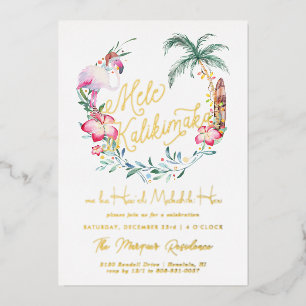 En Aluminium Mele Kalikimaka Invitation de Noël sur l'île