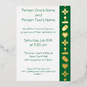 En Aluminium Mode multijoueur dans Green Foil Invitation