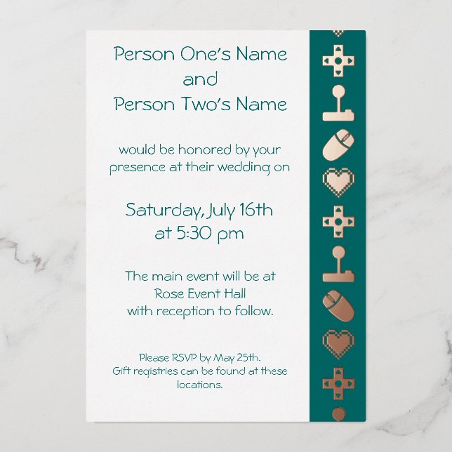 En Aluminium Mode multijoueur dans Invitation Turquoise Foil (Recto)