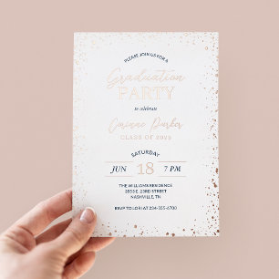 En Aluminium Moderne Glitz Graduation Party Foil Invitation