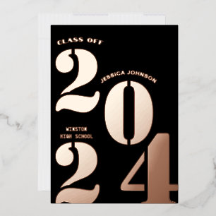 EN ALUMINIUM MODERNE GOLD GRAD PARTY FOIL INVITATION
