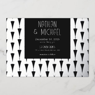 En Aluminium Nouvel Art Déco Invitation Argenté sous Feuille
