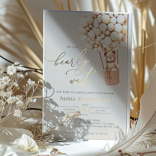 En Aluminium On Peut Attendre ! Invitation baby shower (Créateur téléchargé)