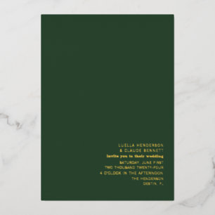 En Aluminium Palm Trees Emerald Mariage Foil Invitation