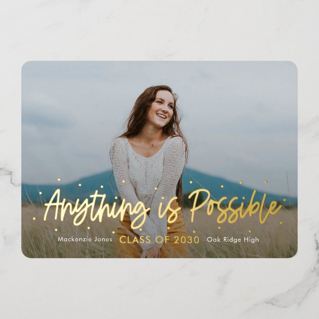En Aluminium Perspectives positives Foil Graduation Invitation  (Recto)