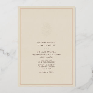 En Aluminium Pine Cône off White Mariage Foil Invitation