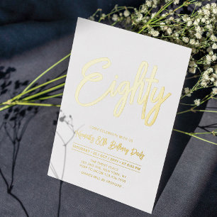 En Aluminium Quatre-vingts   Chic Invitation Anniversaire 80 an