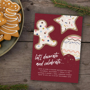 En Aluminium Red Christmas Cookie Décoration Party Invitation