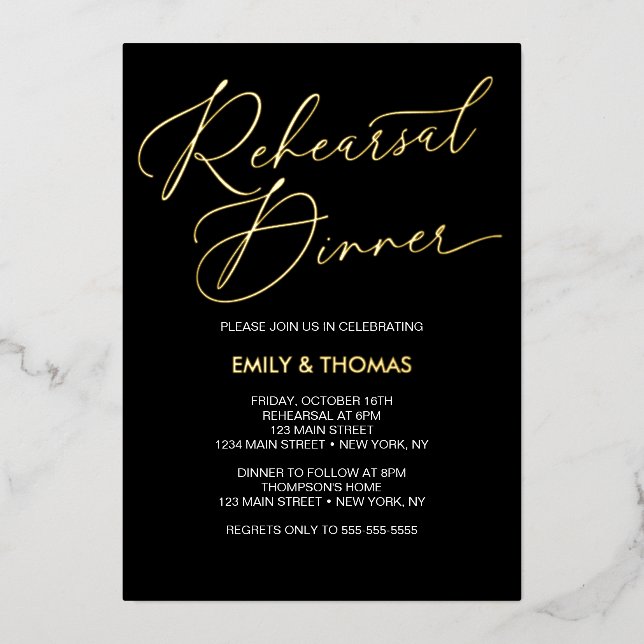 En Aluminium Rehearsal dinner Elegant Invitation (Recto)