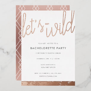 En Aluminium Rose Gold Bachelorette Rose Gold Foil Invitation