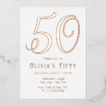 En Aluminium Rose Gold Chic 50e anniversaire Foil Invitation<br><div class="desc">Rose Gold Chic 50e anniversaire fête Foil Invitation. Personnalisez facilement avec vos détails personnalisés.</div>