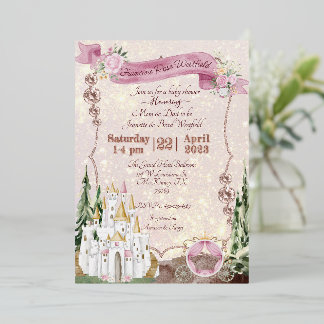 En Aluminium Rose Gold Princess Invitation
