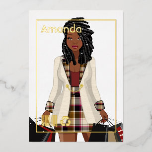 En Aluminium Shopping Fille Anniversaire Foil Invitation