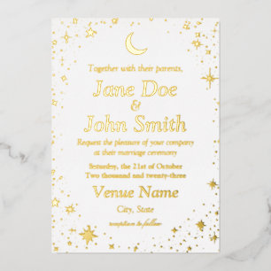 En Aluminium simplified celestial invitation black tie