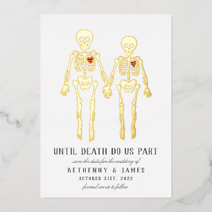 En Aluminium Skeletons romantiques Foil Invitation