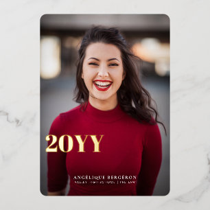 En Aluminium Sleek n Chic Graduation Foil Invitation