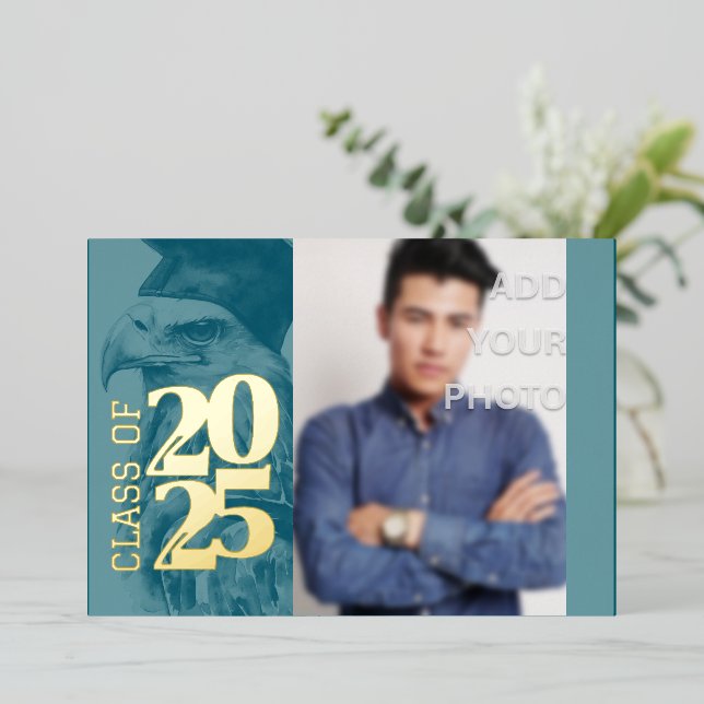 En Aluminium Spécial Graduation Foil Invitation Aigle Ajouter p (Debout devant)