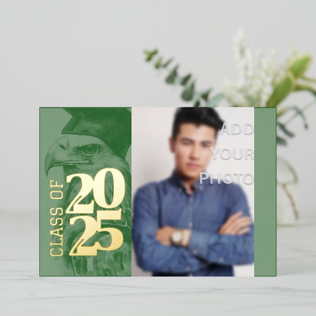 En Aluminium Spécial Graduation Foil Invitation Aigle Ajouter p (Debout devant)