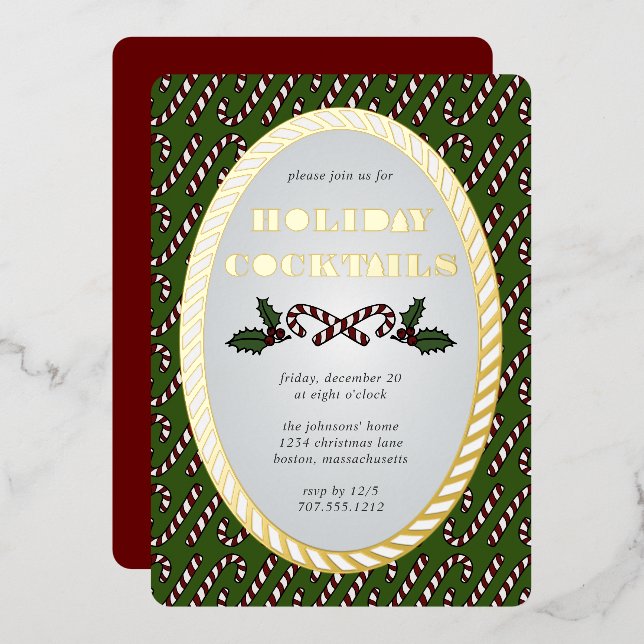 En Aluminium Sucre de canne rêve de Noël | Invitation Foil (Recto/Verso)